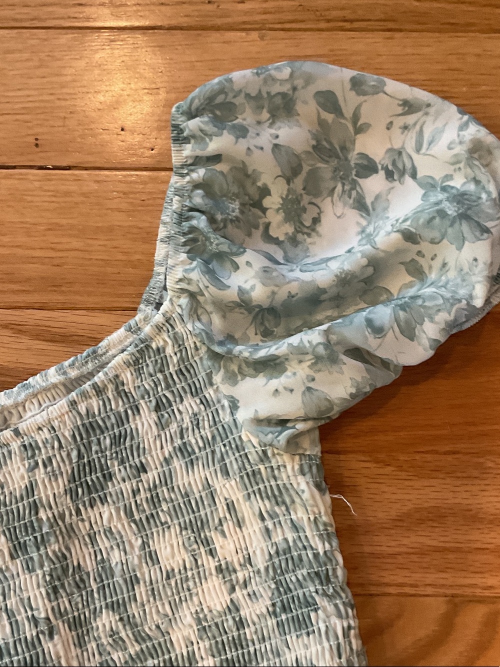 ALTAR’D STATE Smocked Scoop Neck Floral Mini Dress Mint Green NWOT XL ruffles - Picture 9 of 14